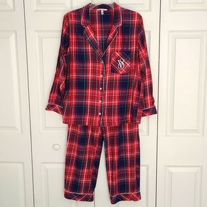 Victoria's Secret Pajama Set, M, Long Sleeve, 56% Cotton, 44% Modal, Red plaid